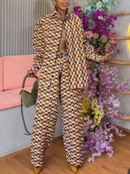 Colorful Vintage Plaid Suit