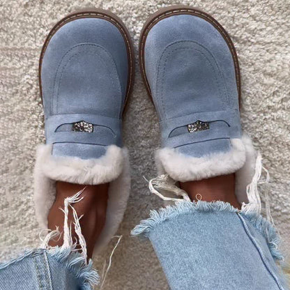 Round-toe Fleece-lined Flats