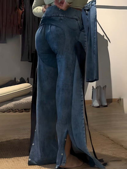 Fashion Denim High Waist Pants