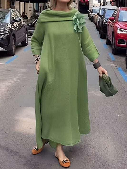 Elegant Linen Loose Maxi Dress