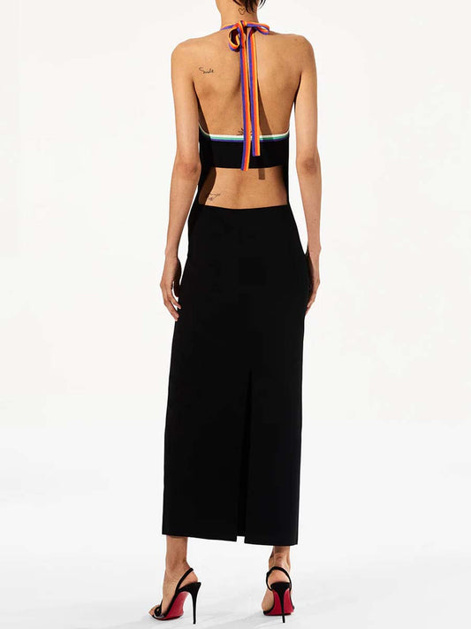 Backless Halter Neck Dress