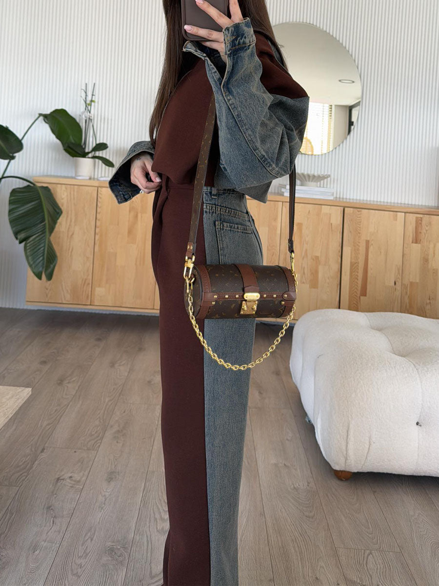 Denim Patchwork Two Pieces Set