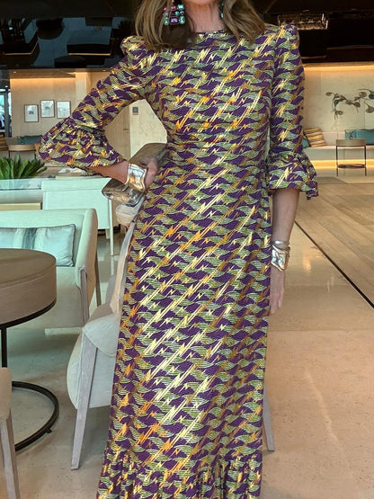 Sequined Long Sleeved Maxi Dress