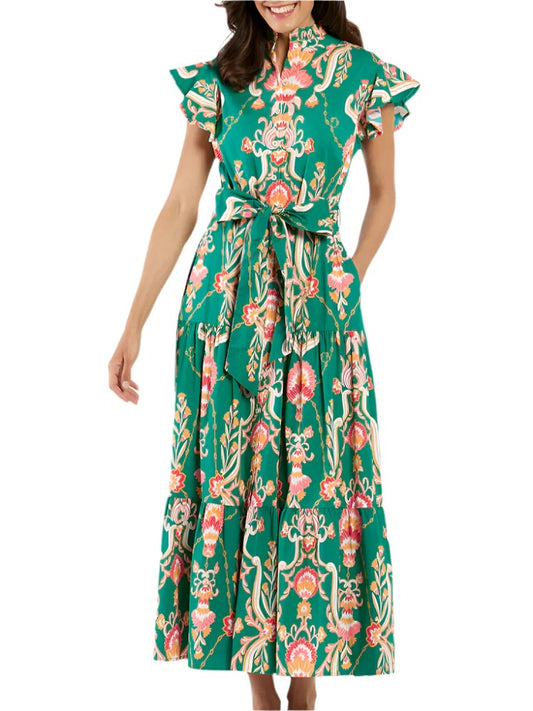 Tapestry Floral Jade Dress