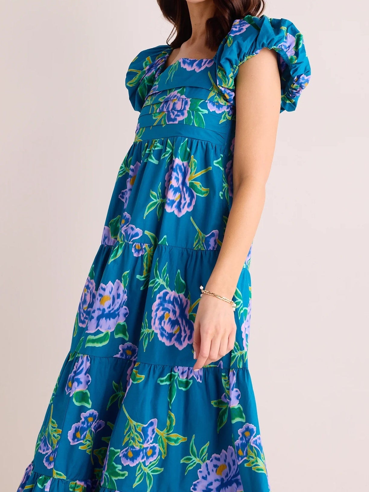 Blue Floral Long Dress