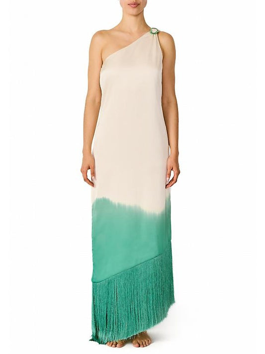 Fringed Ombré Maxi Dress
