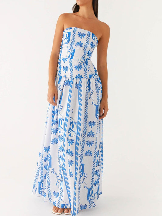 Floral Wave Maxi Dress