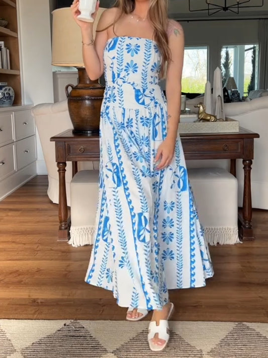 Floral Wave Maxi Dress