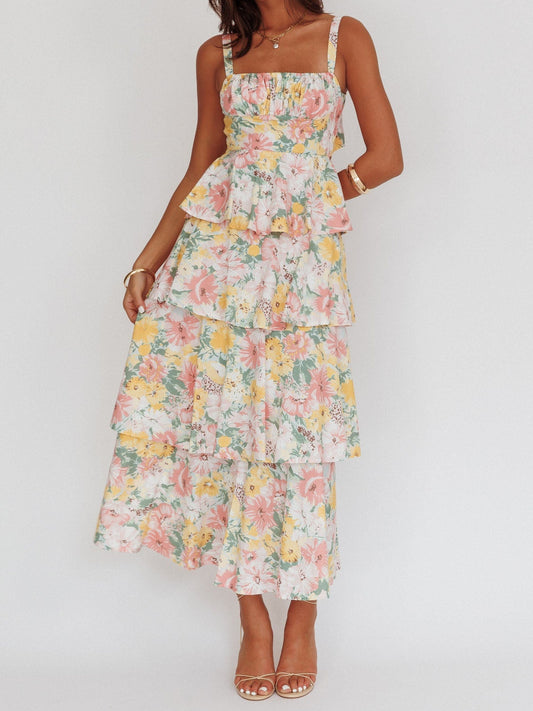 Tiered Ruffle Maxi Dress Floral