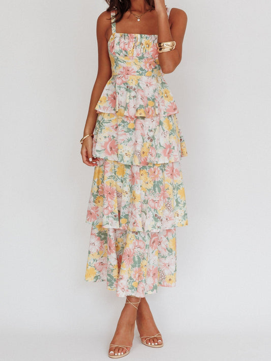 Tiered Ruffle Maxi Dress Floral