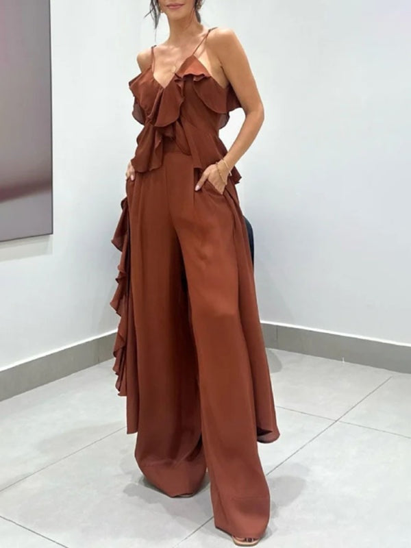 Flirty Ruffle Details Jumpsuit
