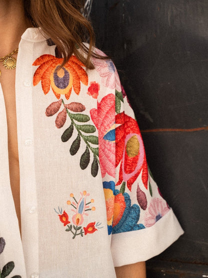Floral Print Short-sleeved Shirt