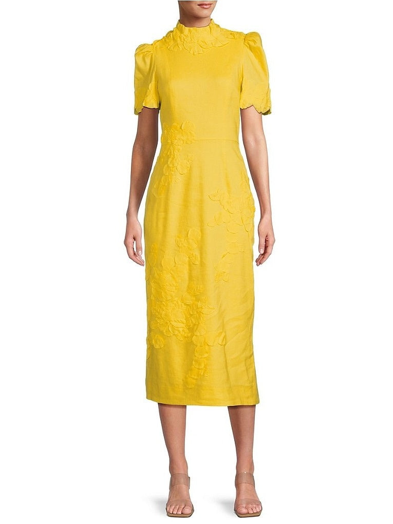 Short Sleeve Mock Neck Midi Dress