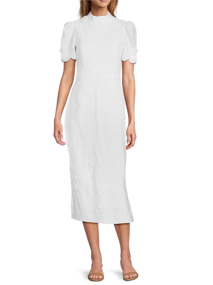 Short Sleeve Mock Neck Midi Dress