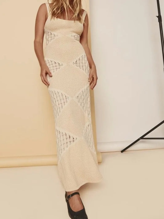 Hollow Out Knit Maxi Dress