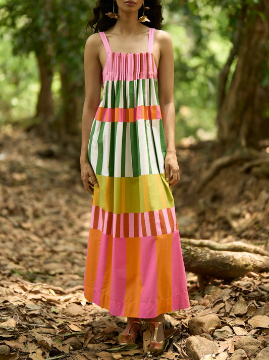 Multi-stripe Check Mid-length