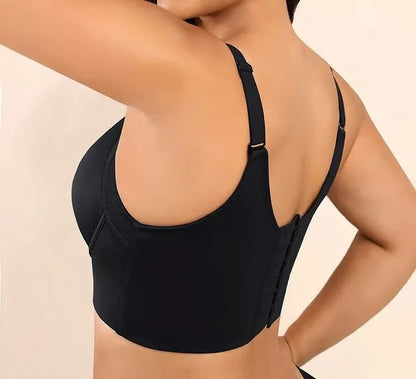 Fashion Bra with shapewear incorporated, gathered breasts,deep V bra