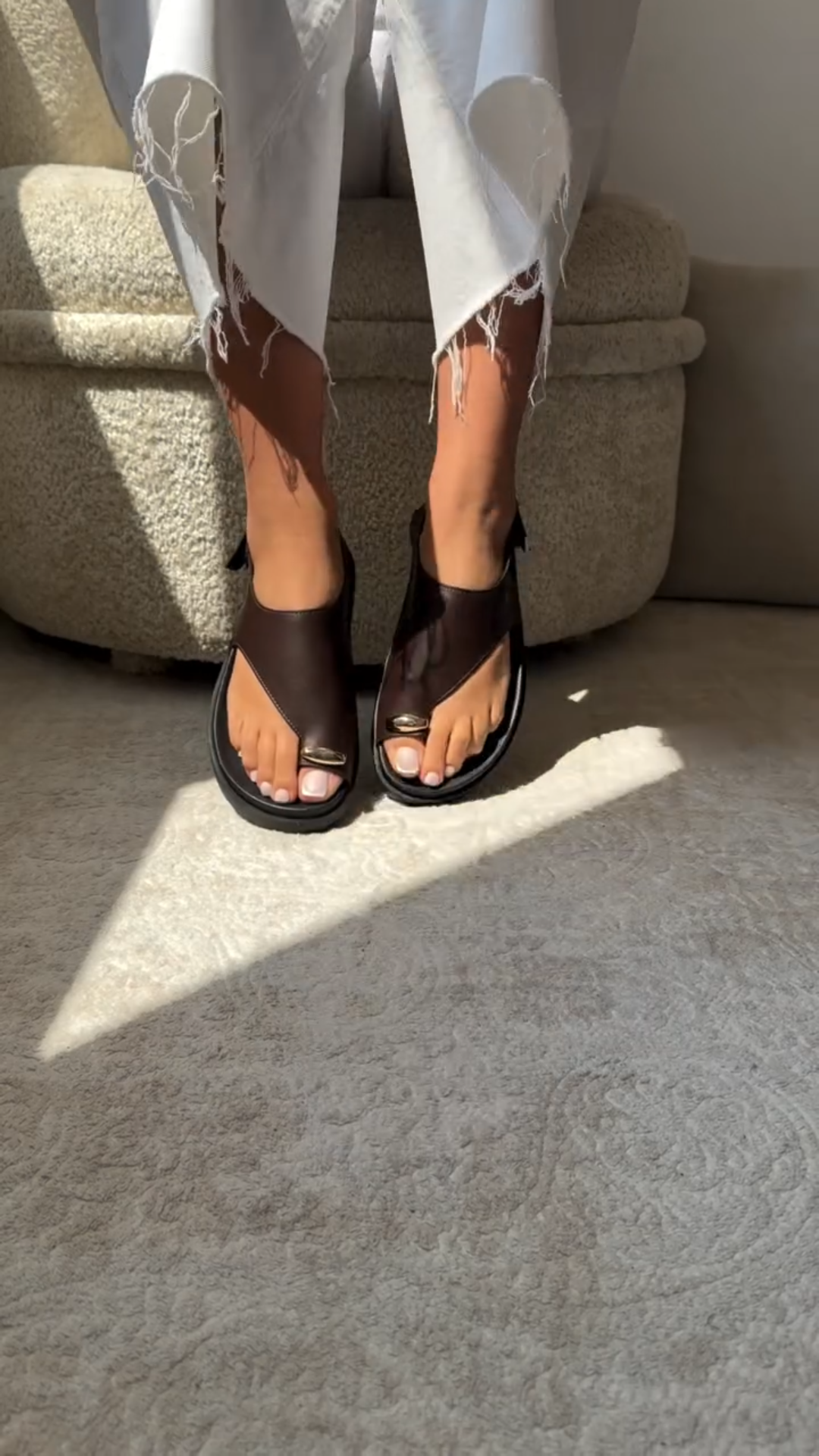 Asymmetric Toe Loop Sandal
