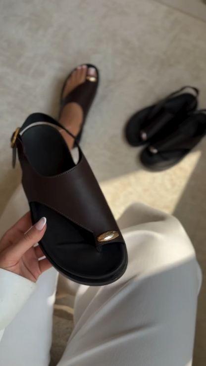 Asymmetric Toe Loop Sandal