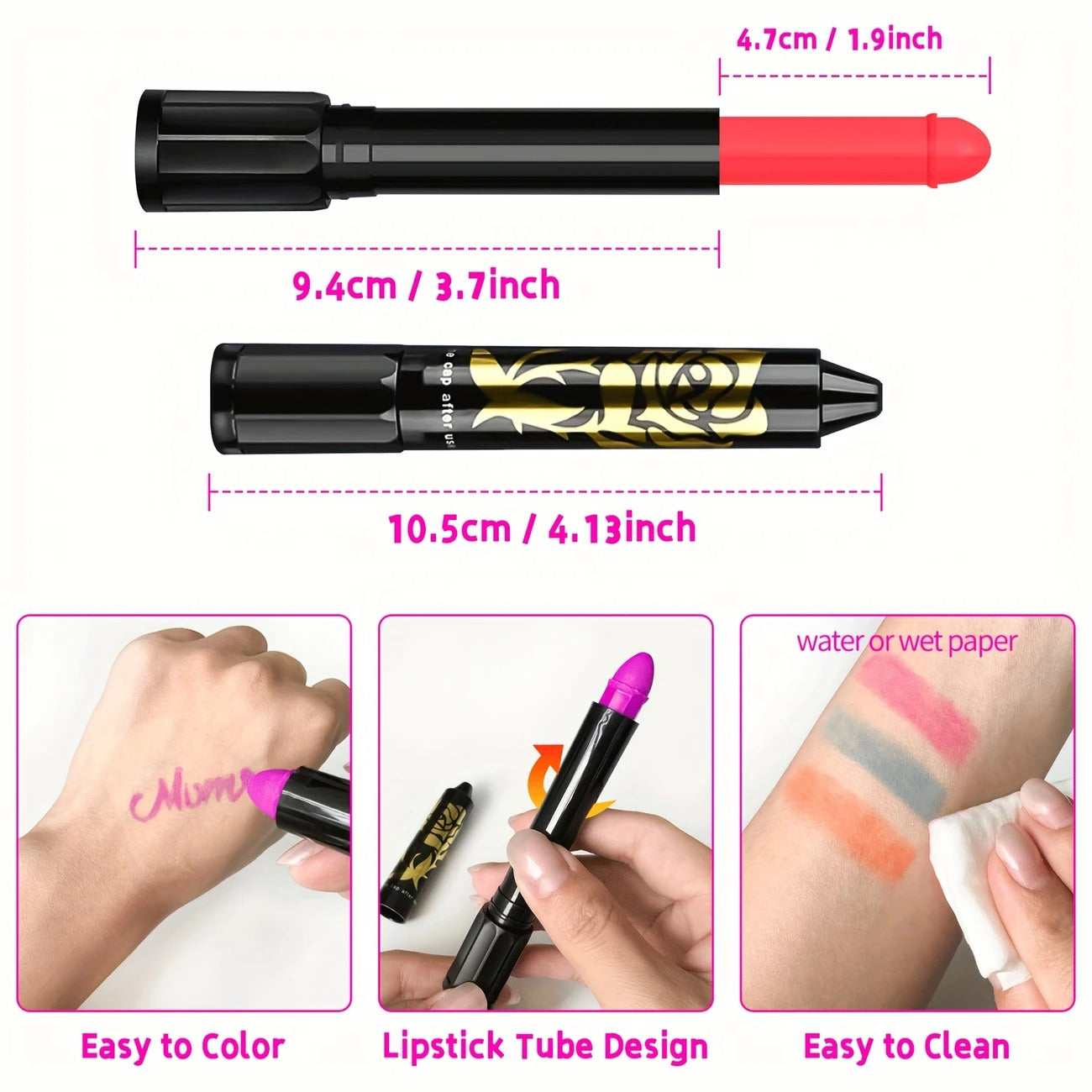 New 12pcs UV Neon Face Body Paint Kit