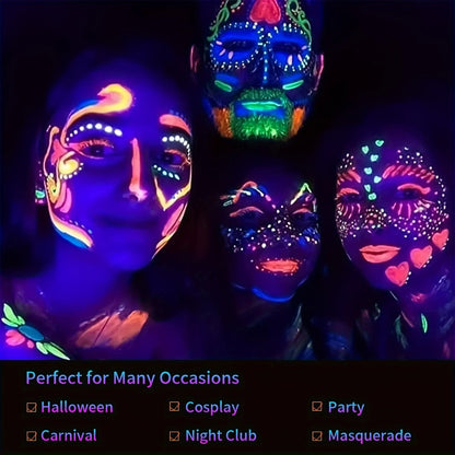 New 12pcs UV Neon Face Body Paint Kit
