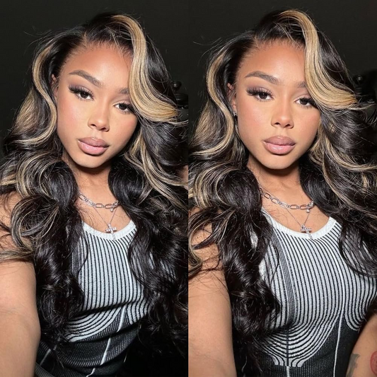Highlight Balayage Lace Front Wig Human Hair