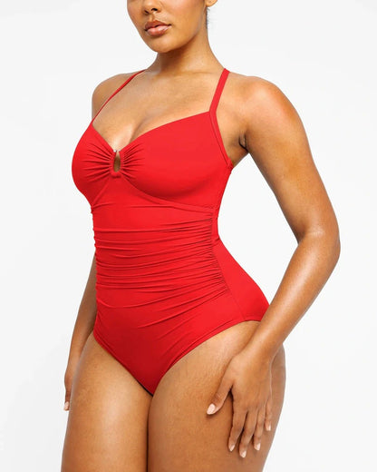 U-Ring Cut Out Shaping Swimsuit