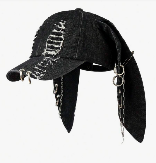 Distressed Rabbit Ear Baseball Cap
