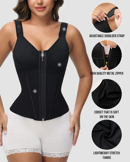 Double-Layer Tummy Control Waist Shaper Girdle With Bra