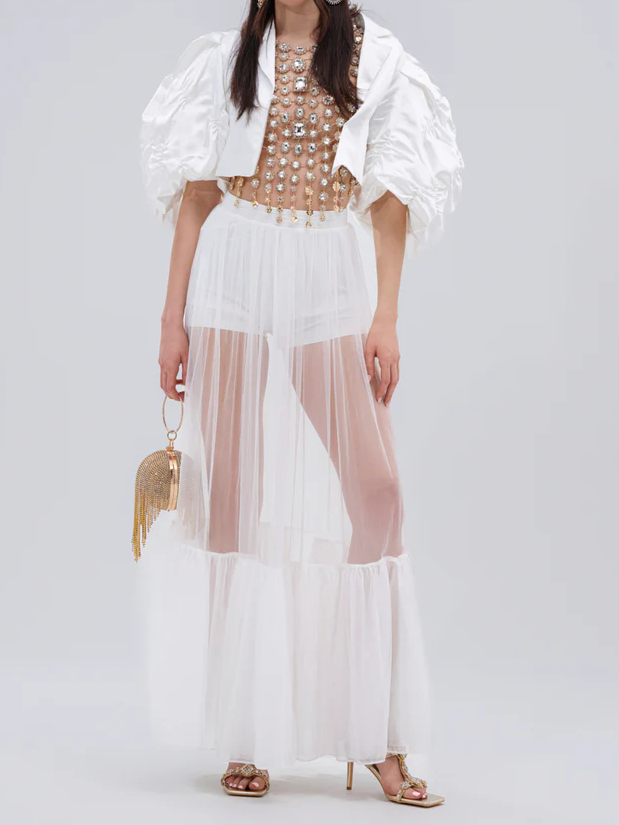 BEJEWELED GOLD SLEEVELESS TOP