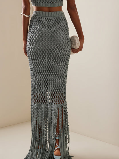 Cotton-Blend Top And Skirt