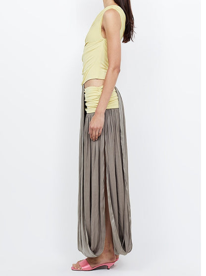 Stitched Skirt Fold Design Dress