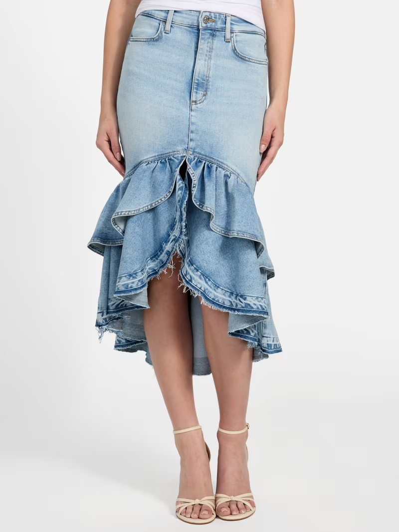 Denim Ruffled Skirt