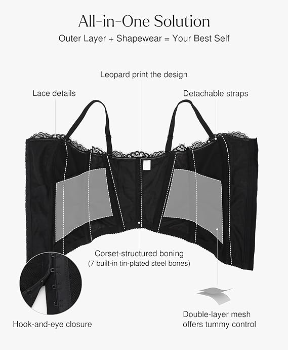 Lace Spaghetti Strap Corset Tops