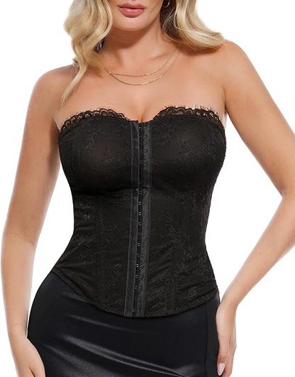 Lace Spaghetti Strap Corset Tops
