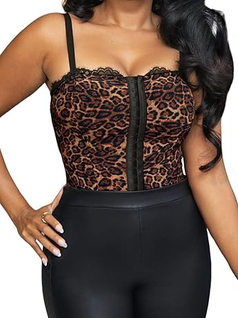 Lace Spaghetti Strap Corset Tops