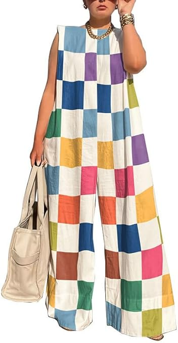 Casual Sleeveless Wide Leg Long Pants