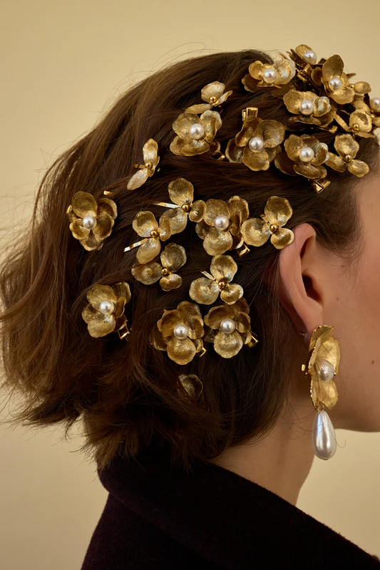 Floral Pearl Clip Set Of 2