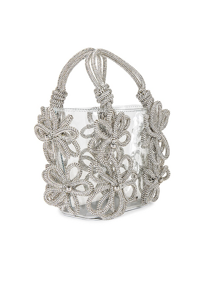 3D Floral Rhinestone Cording Bag