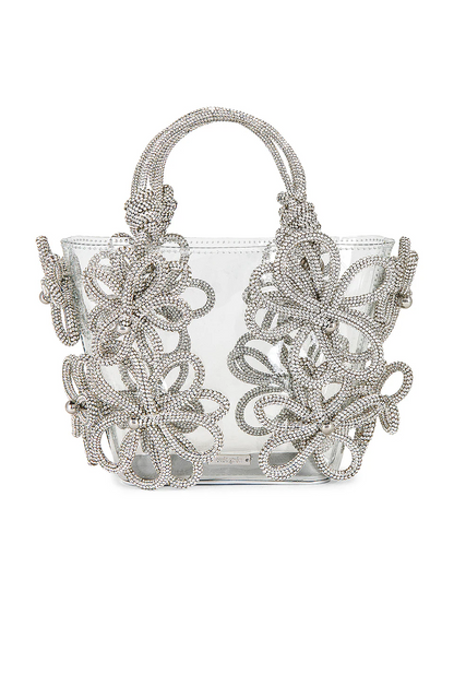 3D Floral Rhinestone Cording Bag