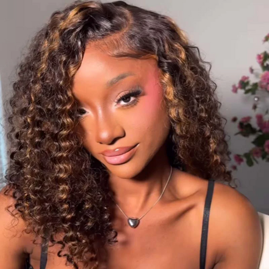 Women's Short Curly Hair African Curly Wig