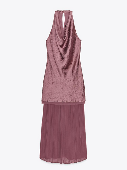 PLEASED COMBINED MIDI DRESS