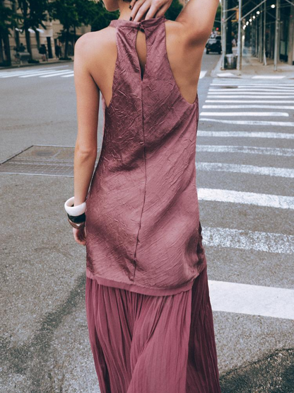 PLEASED COMBINED MIDI DRESS