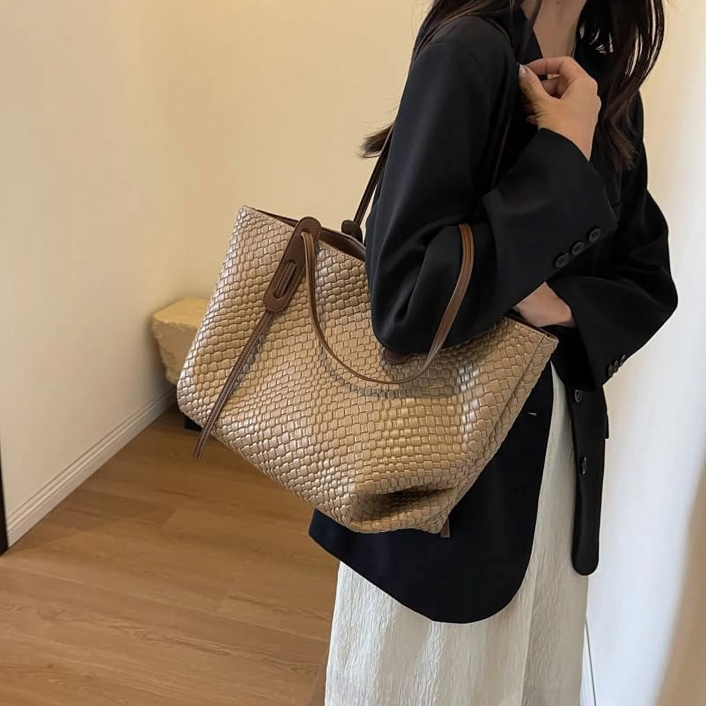 Vegan Leather Woven Bags
