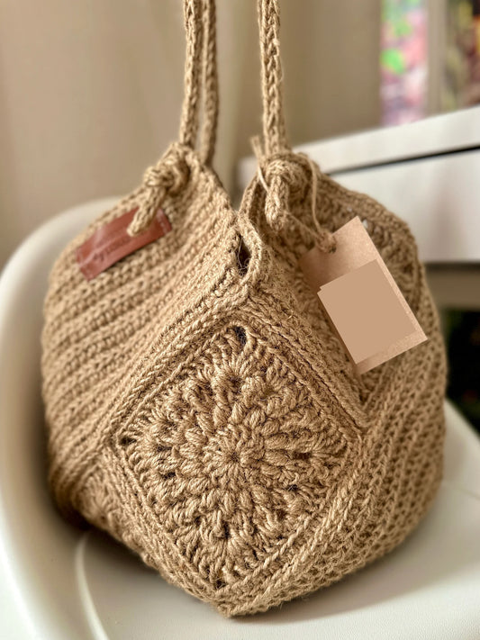 Jute Tote Bag Crochet Pattern