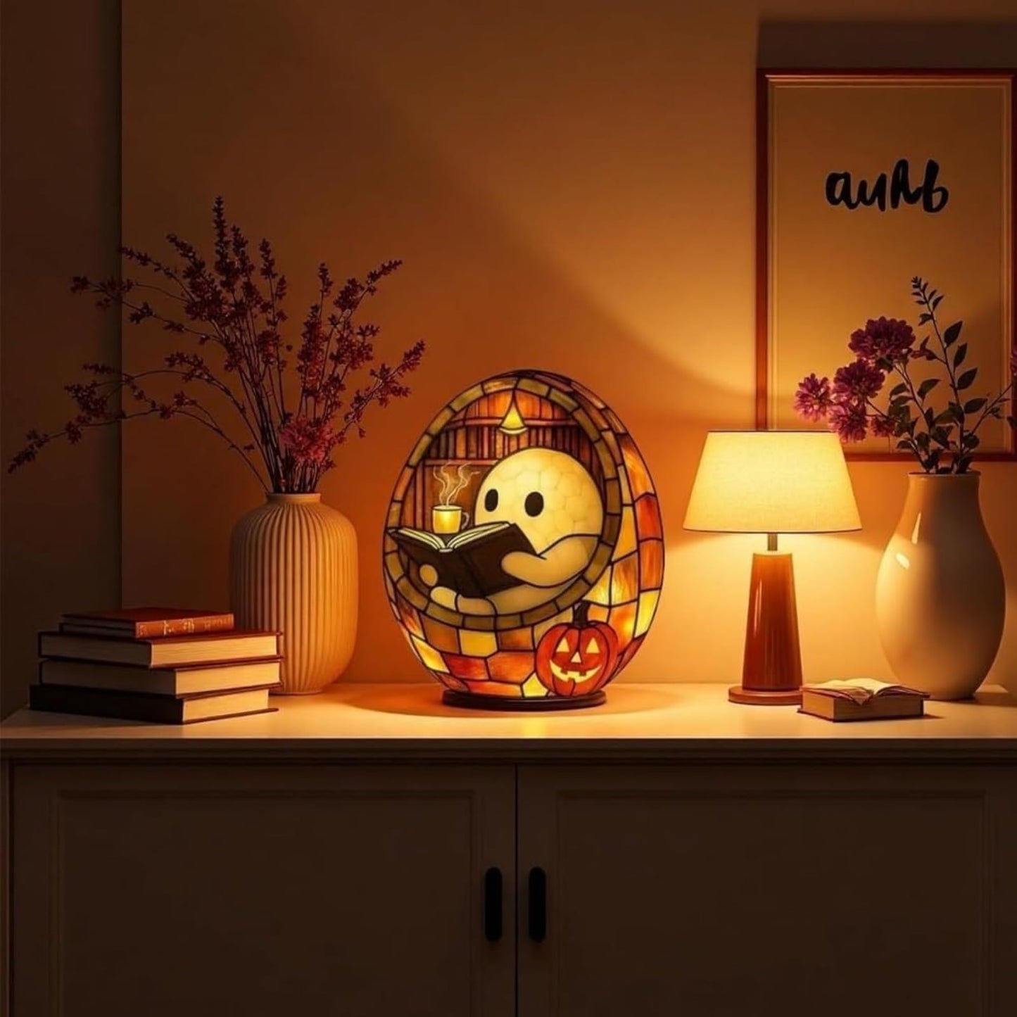 3D Stained Resin Halloween Ghost Lamp