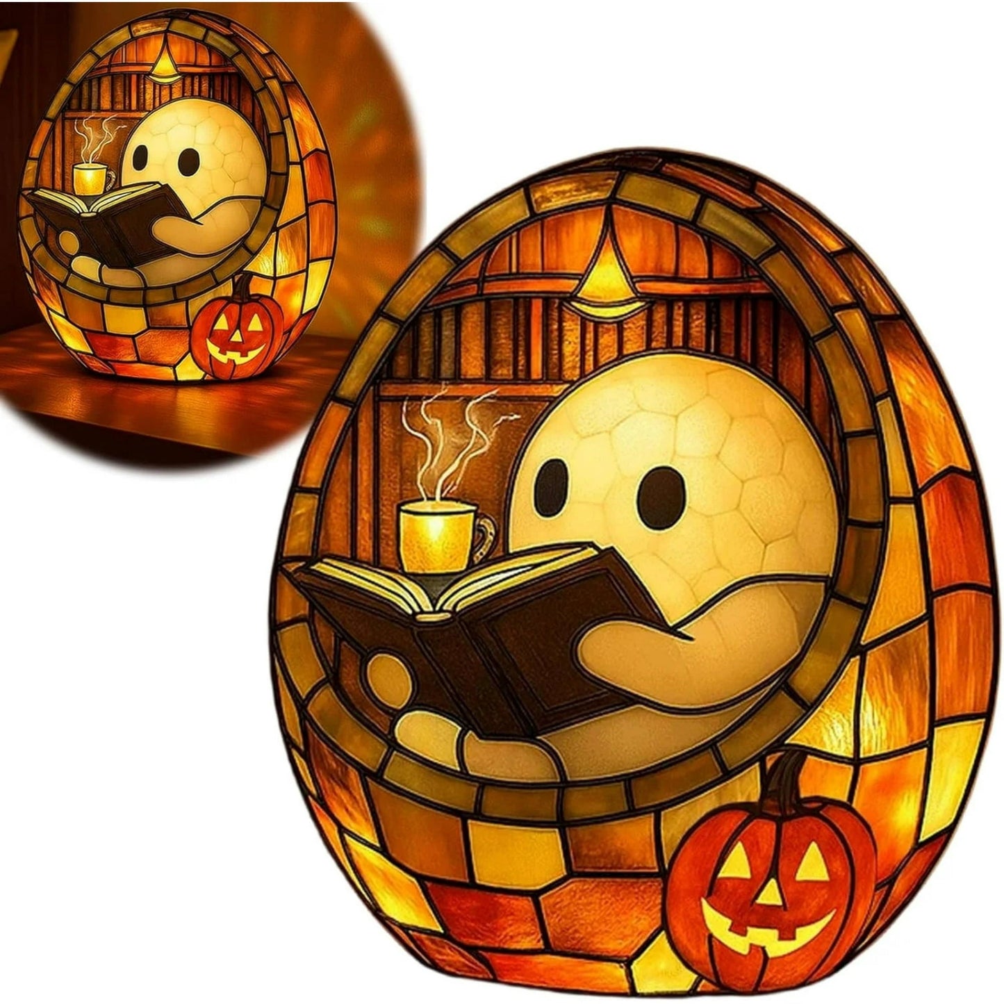 3D Stained Resin Halloween Ghost Lamp