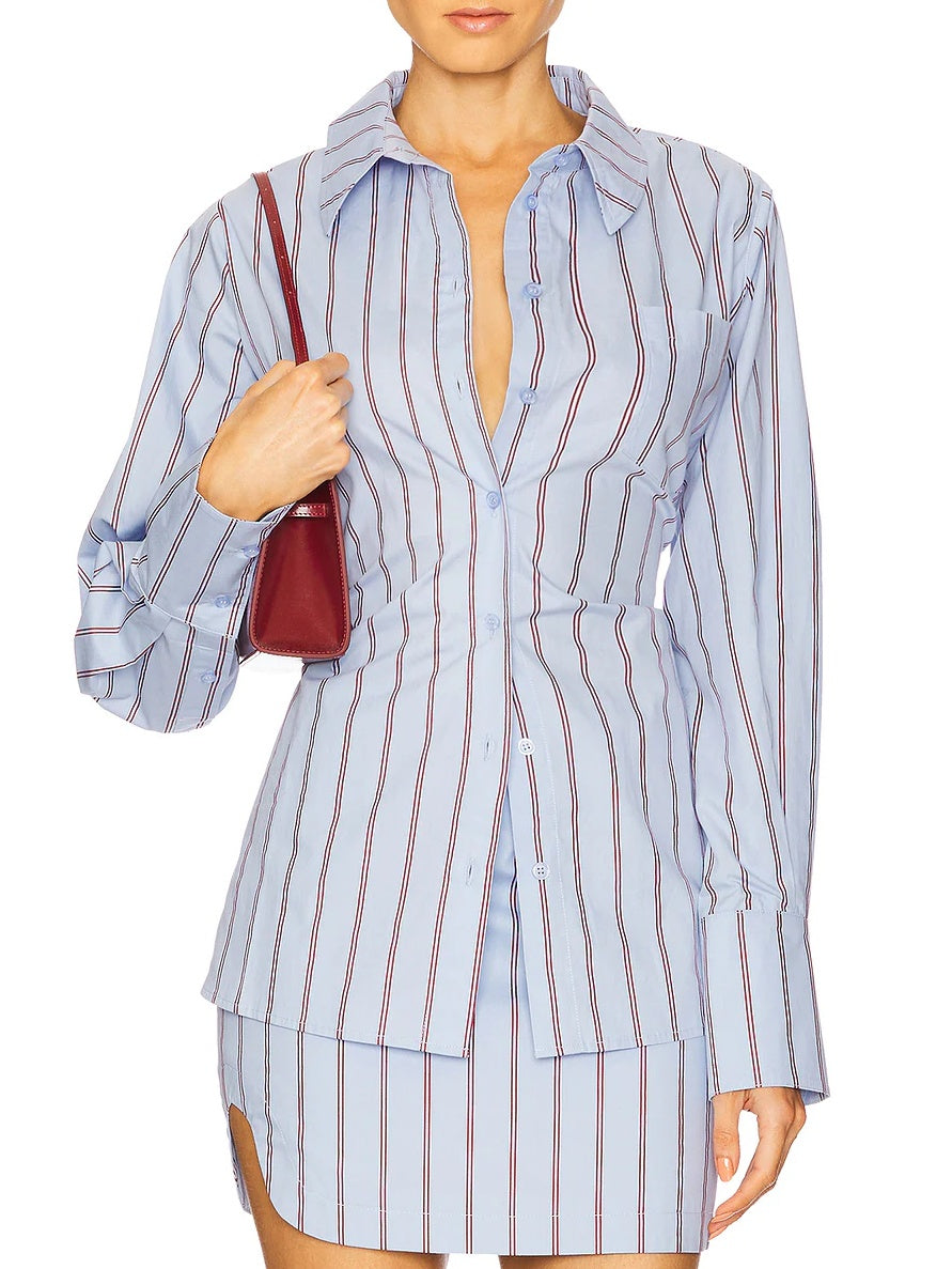 Striped Throughout Shirt And Skirt