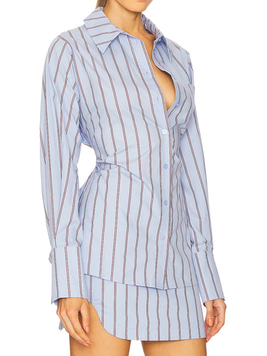 Striped Throughout Shirt And Skirt