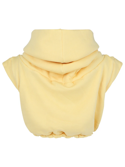 Cropped Hoodie Vest And Oversized Sweatpants